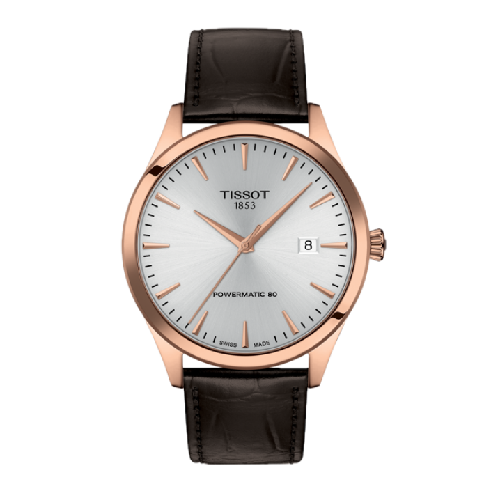 Tissot Classic Dream 40 mm Powermatic 80 PVD oro rosa piel