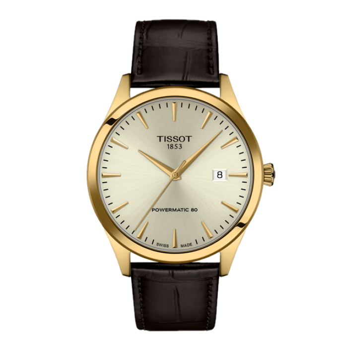 Tissot Classic Dream 40 mm Powermatic 80 PVD oro amarillo piel