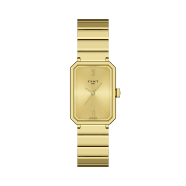 Tissot SRV 30 mm rectangular PVD oro amarillo
