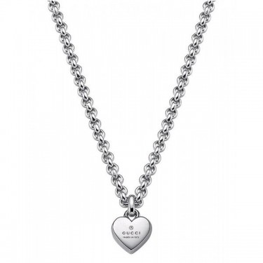 Silver Heart Necklace Trademark Gucci Woman