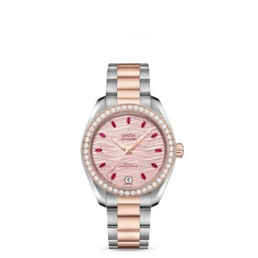 RELOJ ACERO-ORO SEDNA & DIAMONDS-RUBIES 34 MM CO‑AXIAL MASTER CHRONOMETER SEAMASTER AQUA TERRA 150M OMEGA 22025 