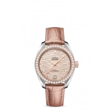 RELOJ ACERO-ORO SEDNA & DIAMONDS-PIEL ESFERA COLOR BEIGE 34 MM CO‑AXIAL MASTER CHRONOMETER SEAMASTER AQUA TERRA 150M OMEGA 2202