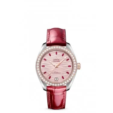 RELOJ ACERO-ORO SEDNA & DIAMONDS-RUBIES-PIEL ESFERA COLOR ROSA 34 MM CO‑AXIAL MASTER CHRONOMETER SEAMASTER AQUA TERRA 150M OMEGA 2202