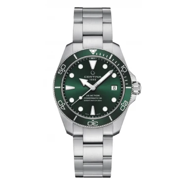 RELOJ ACERO ESFERA VERDE 38 MM DS ACTION DIVER CERTINA C0328SG 