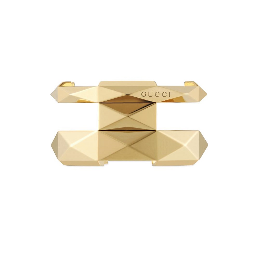 18 kt yellow gold double ring Link to Love Gucci