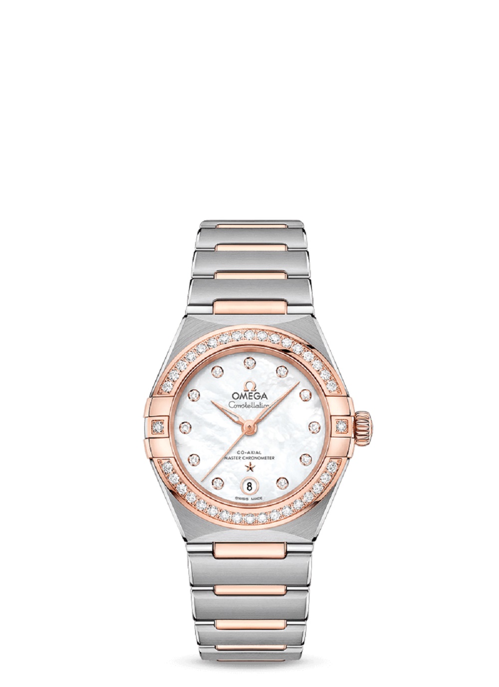 WATCH 13125W NATURAL MOTHER OF PEARL-DIAMONDS-STEEL & GOLD