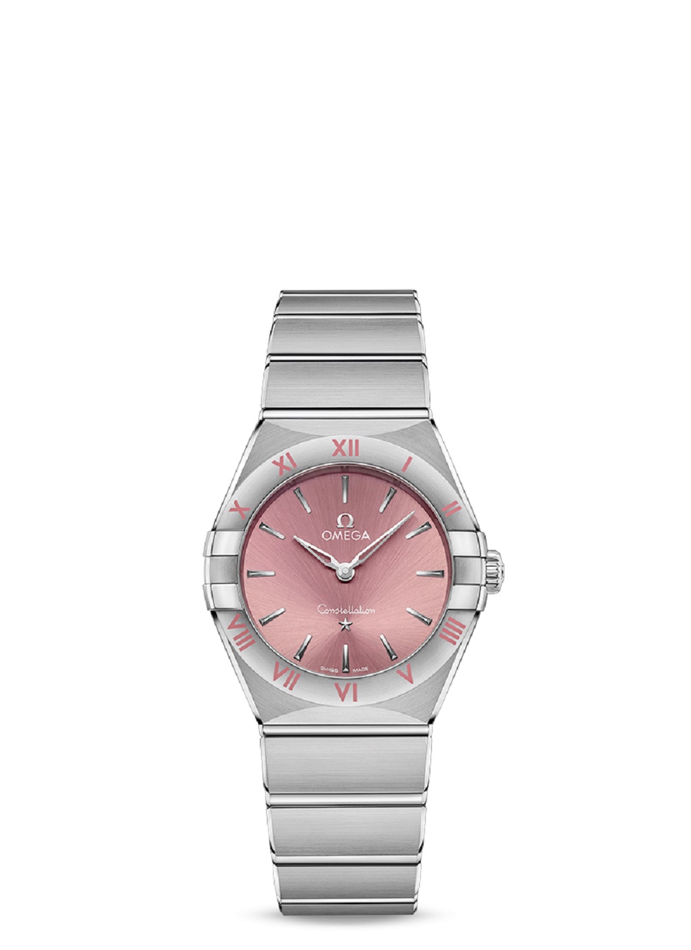 STEEL WATCH & PINK DIAL 28MM QUARTZ CONSTELLATION OMEGA 13110