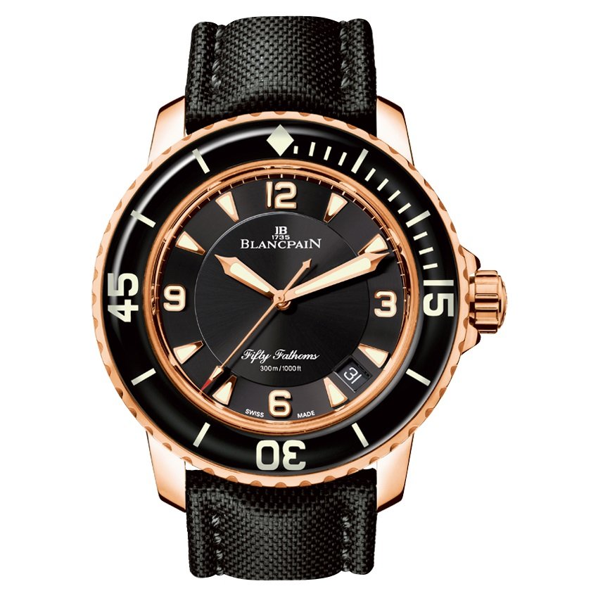 RELOJ ORO ROJO NEGRO FIFTY FATHOMS BLANCPAIN 5015